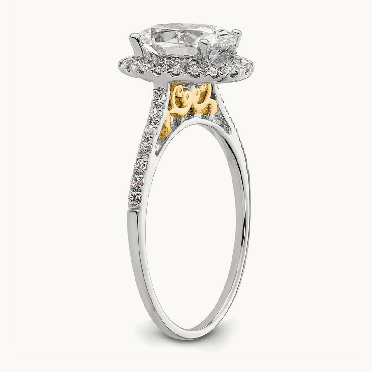 Oval Halo Semi-Mount Engagement Ring — 1/3 ct, 7