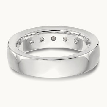 5- Stone Channel Band, 3.7mm, 14K White Gold