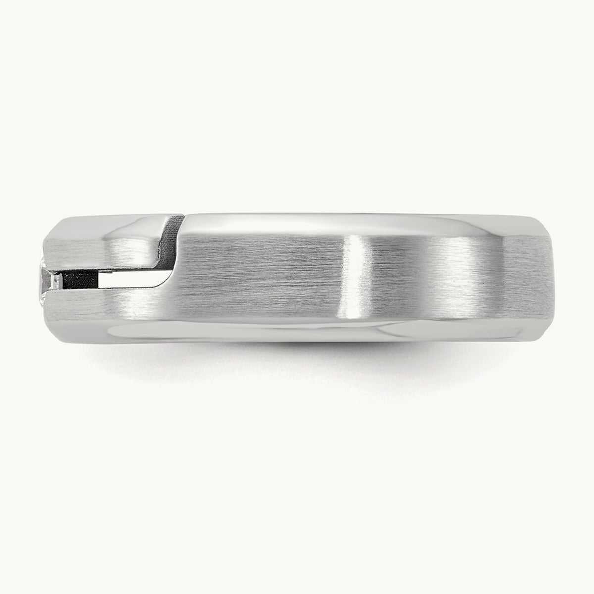 IB Goodman Mens Satin Complete 1/10ct Diamond Ring, 14K White Gold