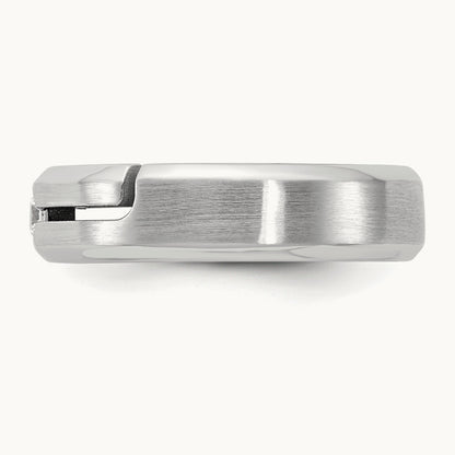 IB Goodman Mens Satin Complete 1/10ct Diamond Ring, 14K White Gold