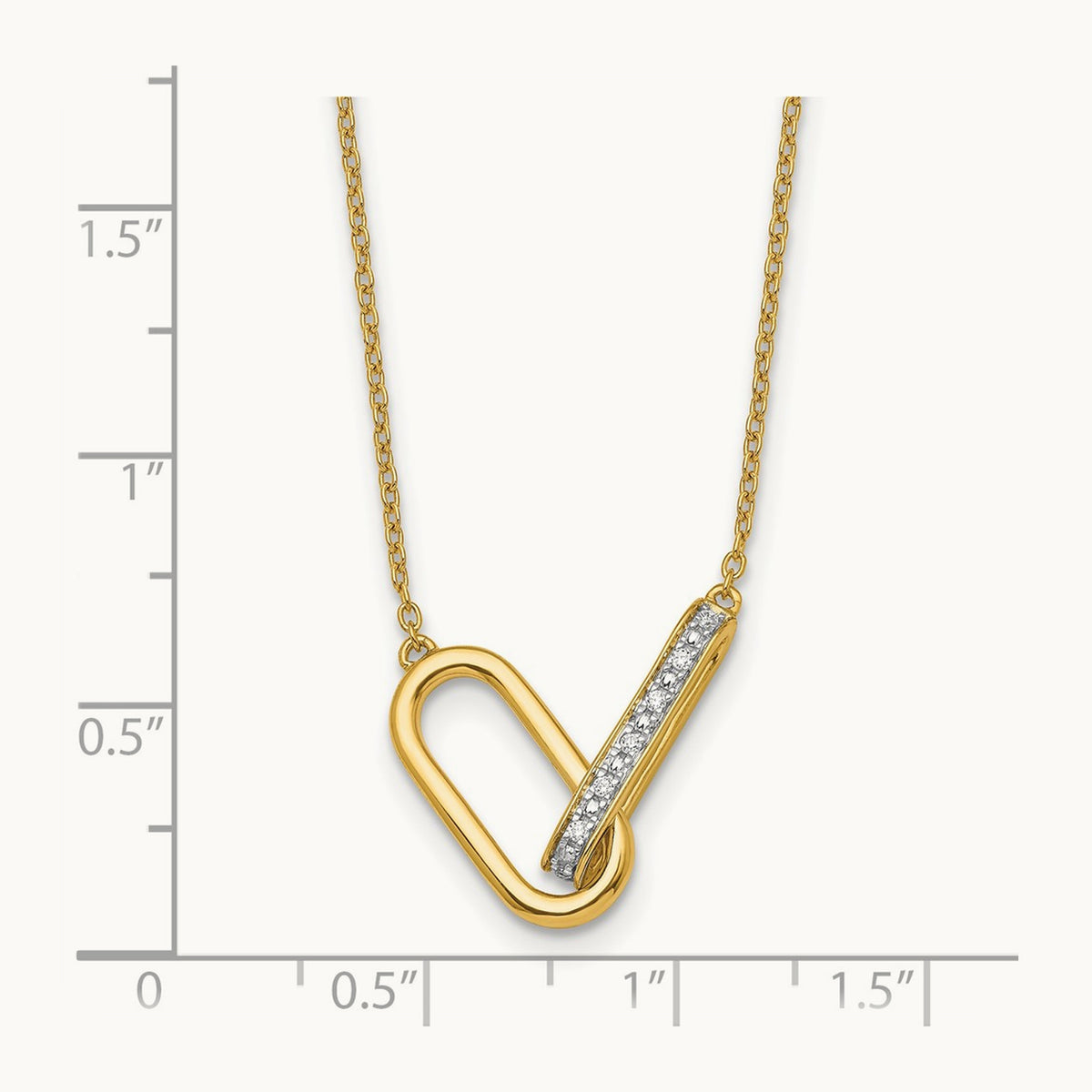Polished Diamond Link Fashion Necklace, 14K