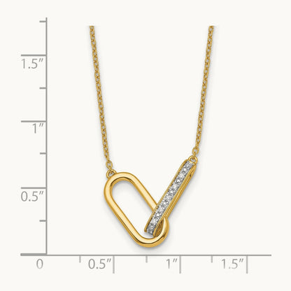 Polished Diamond Link Fashion Necklace, 14K