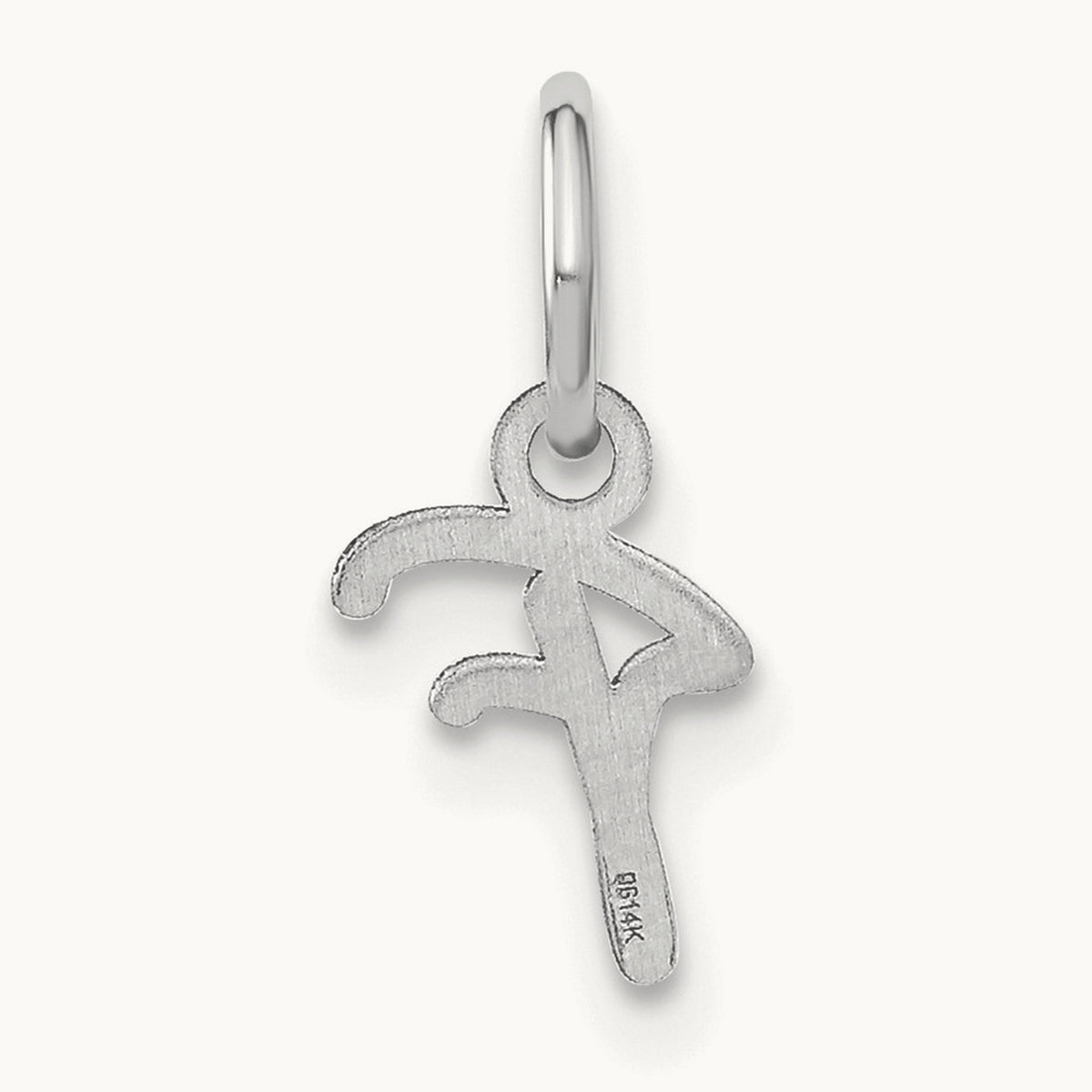 Upper case Initial Charm — 14K White Gold, F