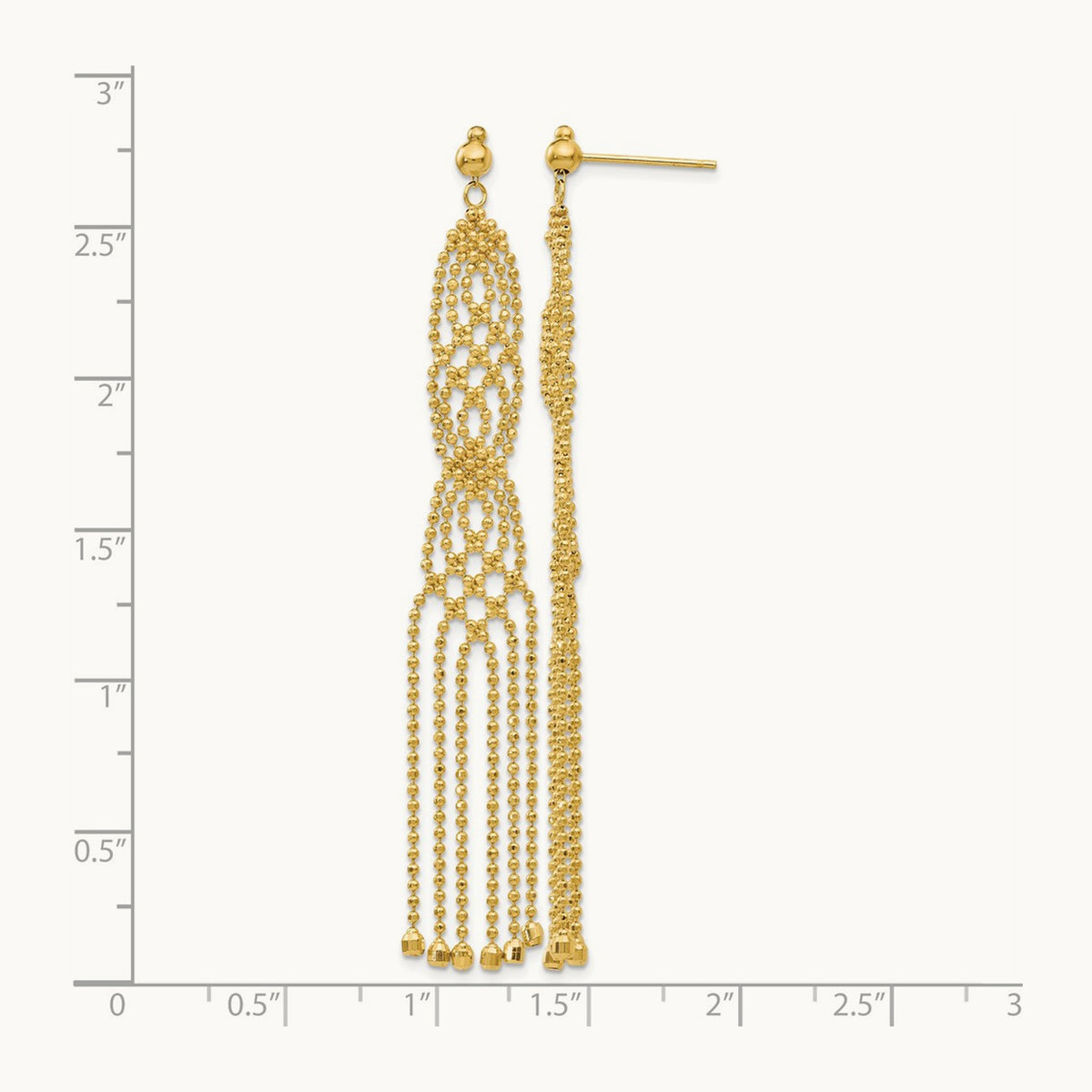 Beaded Earrings, 14K