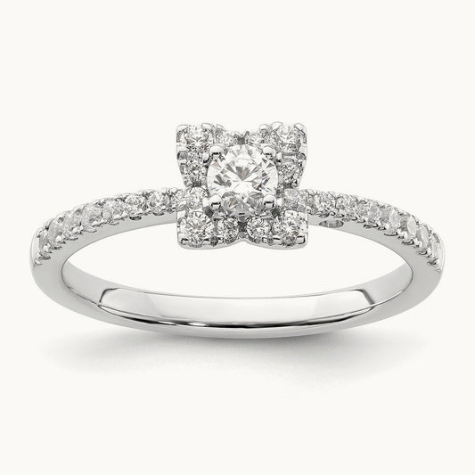 Halo Engagement Ring, 0.50 ct tw Lab-Grown Diamond