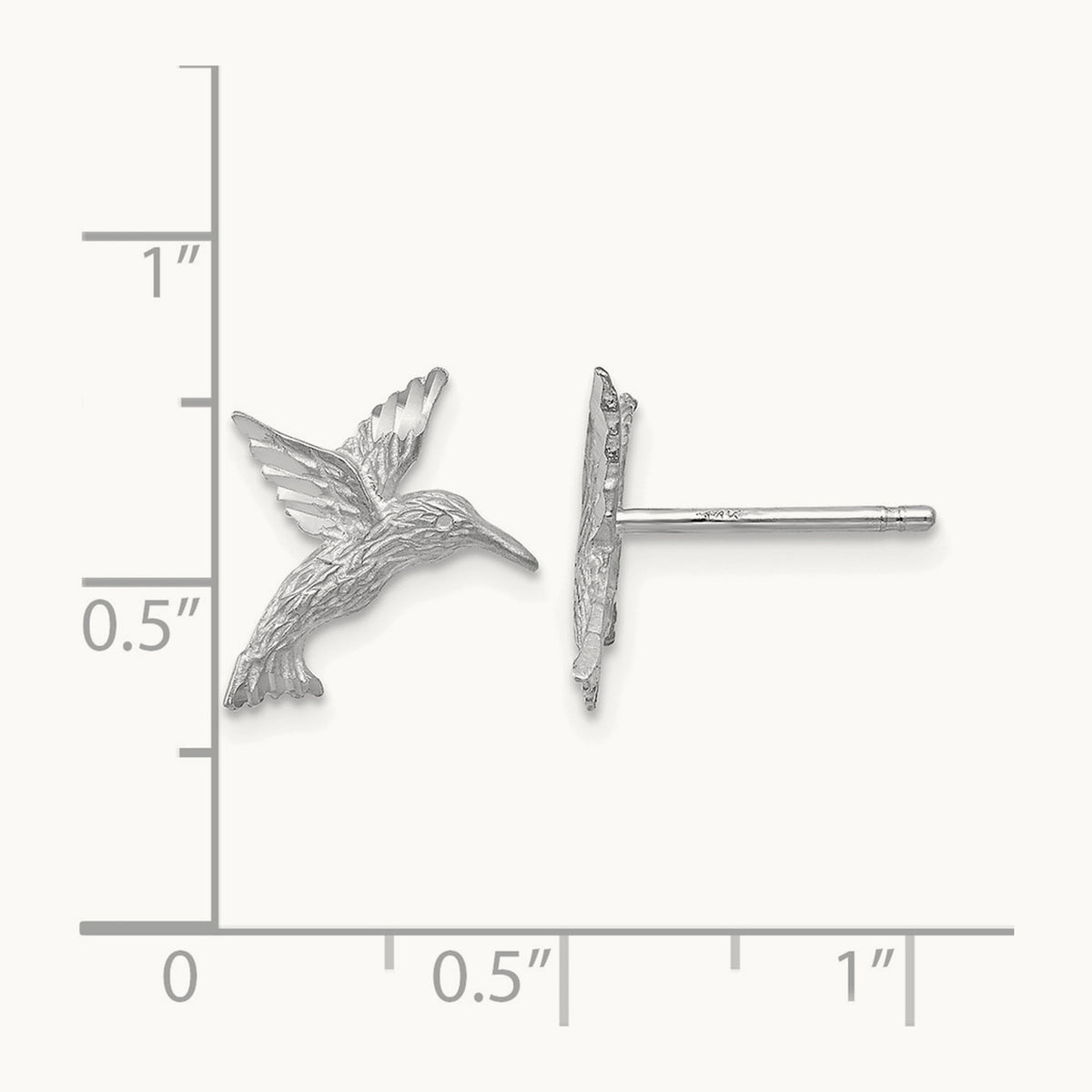 Hummingbird Earrings — 14K White Gold