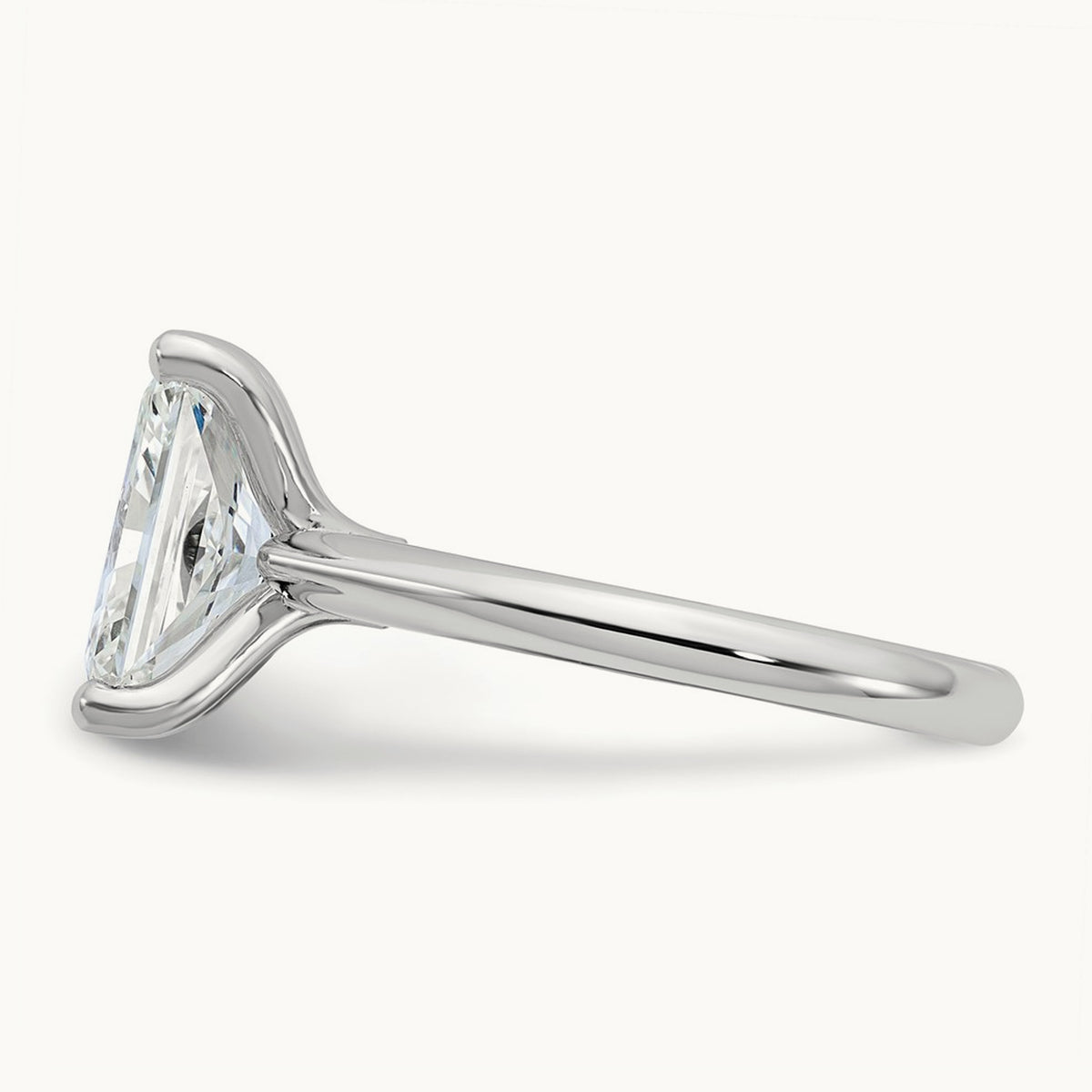 Radiant 8X Ring, 4.00 ct tw Lab-Grown Diamond — 14K White Gold