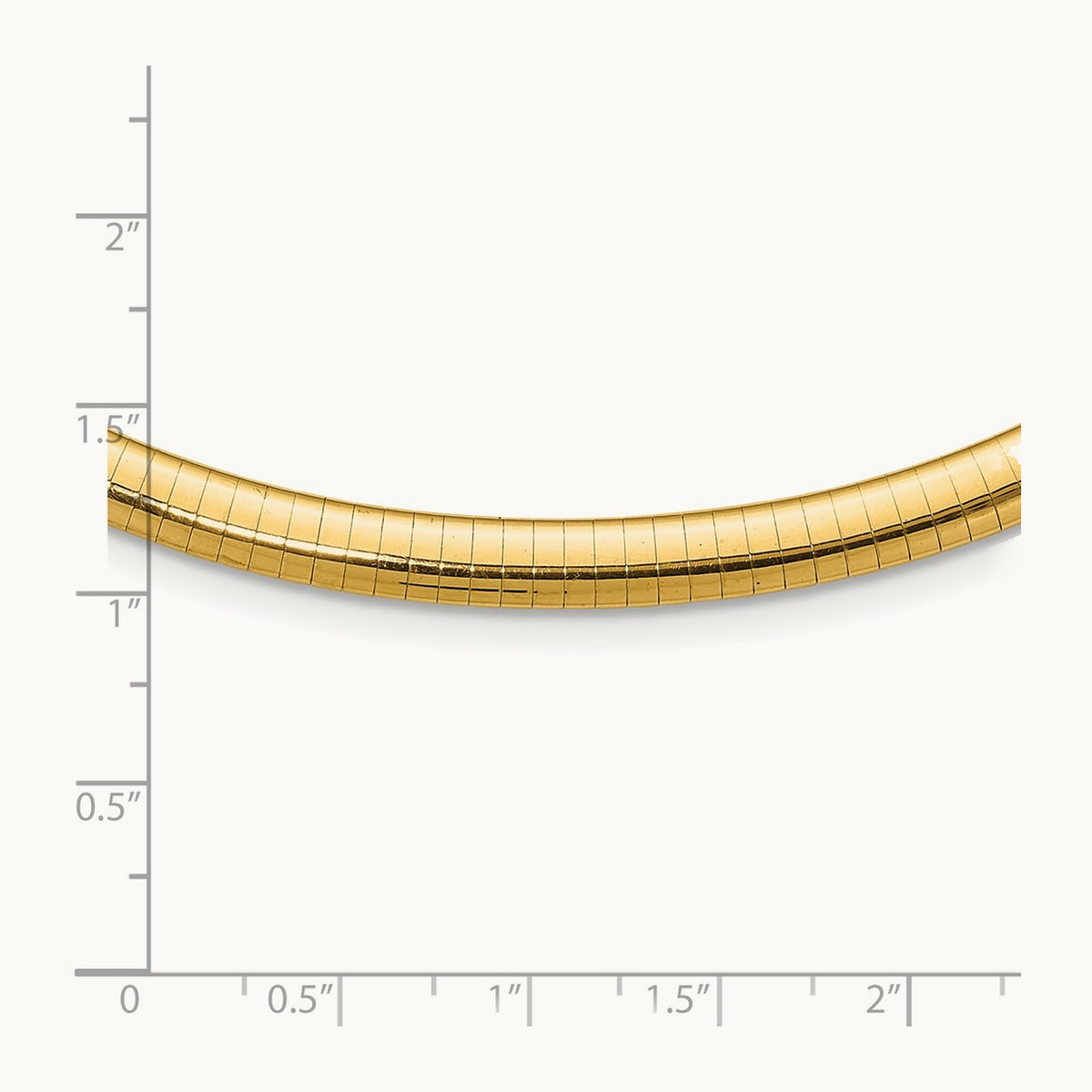 Domed Omega Necklace — 14K Yellow Gold, 16mm, 6mm