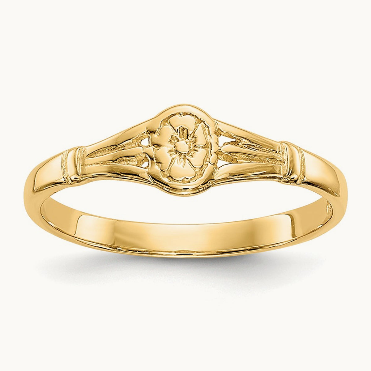Polished Oval Baby Ring, 14K Gold