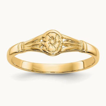 Polished Oval Baby Ring, 14K Gold