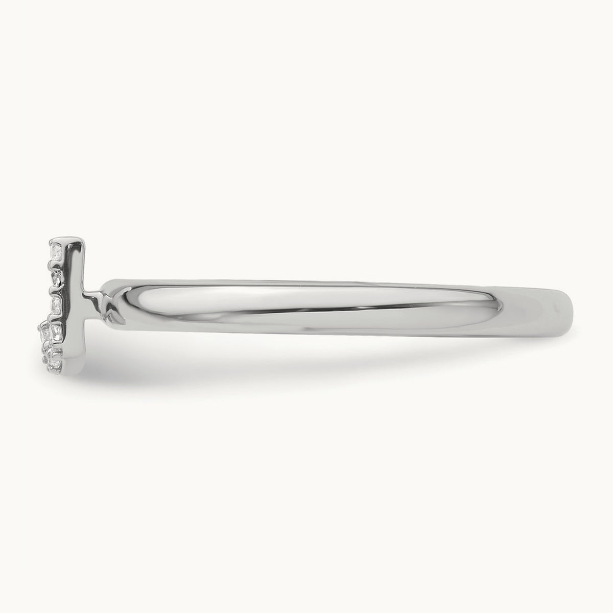 Stackable Diamond Ring — 14K White Gold, J