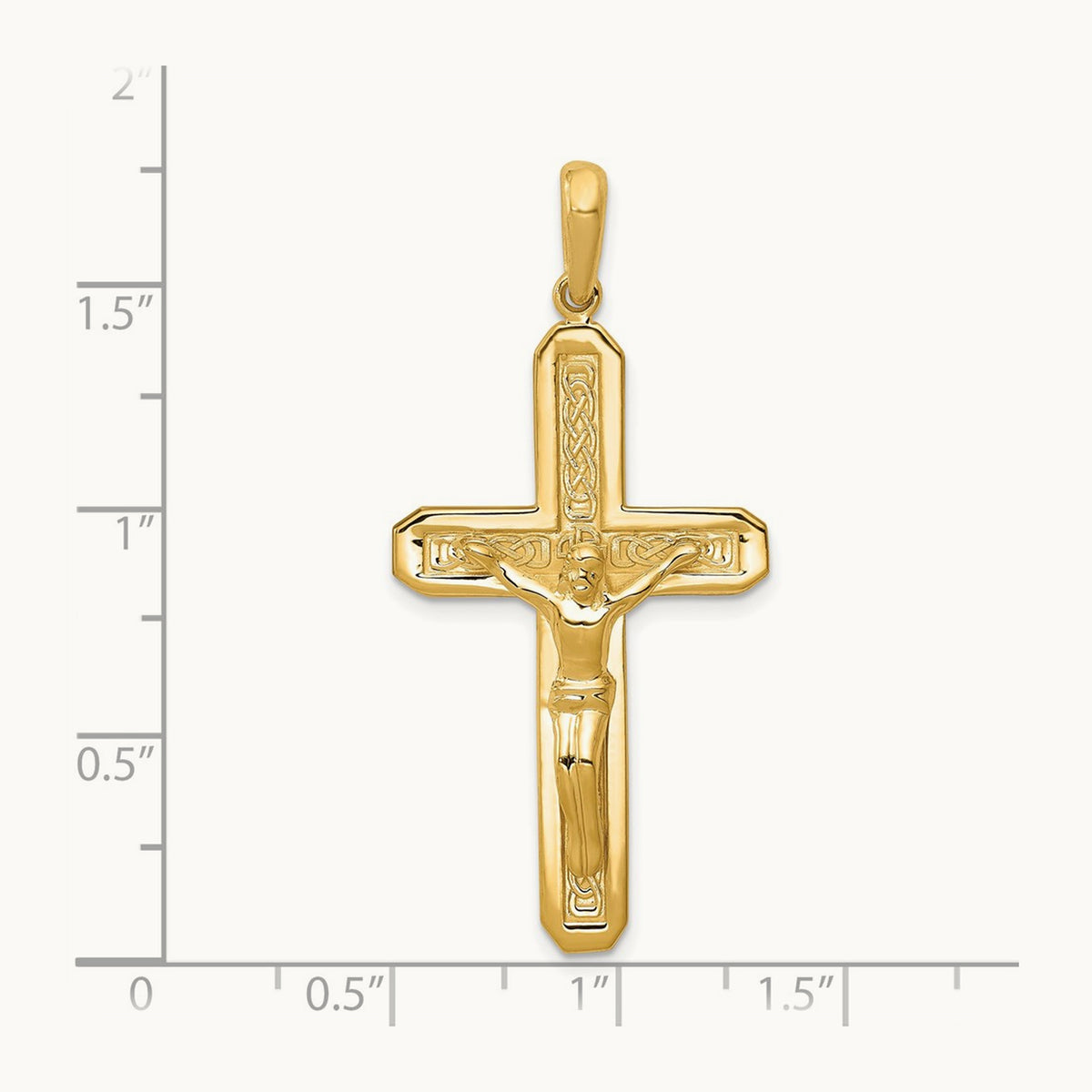 Polished Crucifix Pendant, 14K