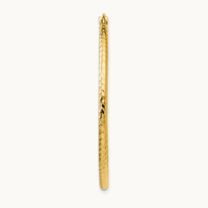 Single 14k Diamond-cut Round Tube Hoop Earring, 2mm