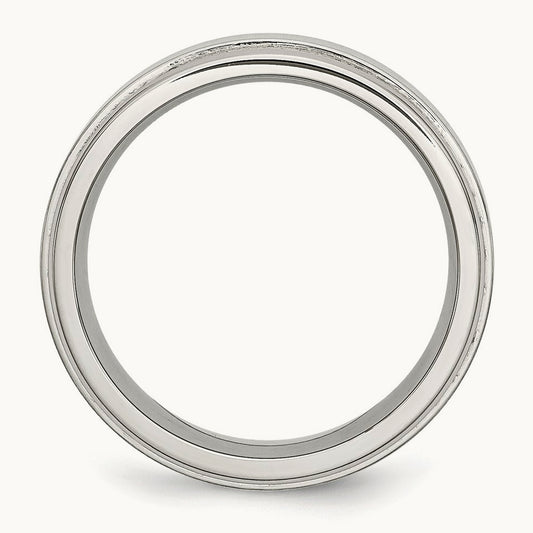 Polished with Brushed Center Ridged Edge Band — photo set