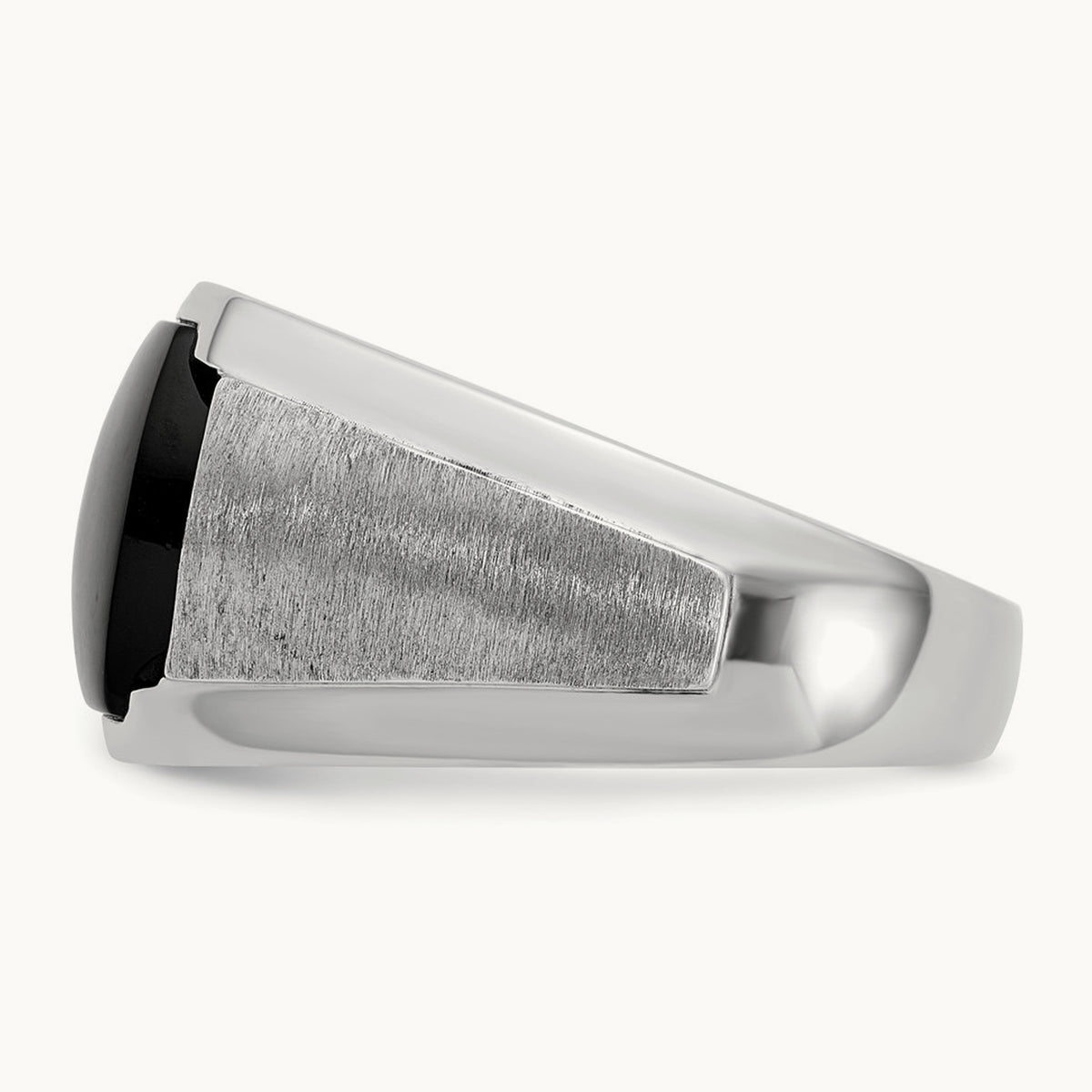 IBGoodman Men's Polished & Satin Onyx & Diamond Ring, 14K White Gold