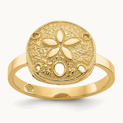 Polished Sand Dollar Ring, 14K