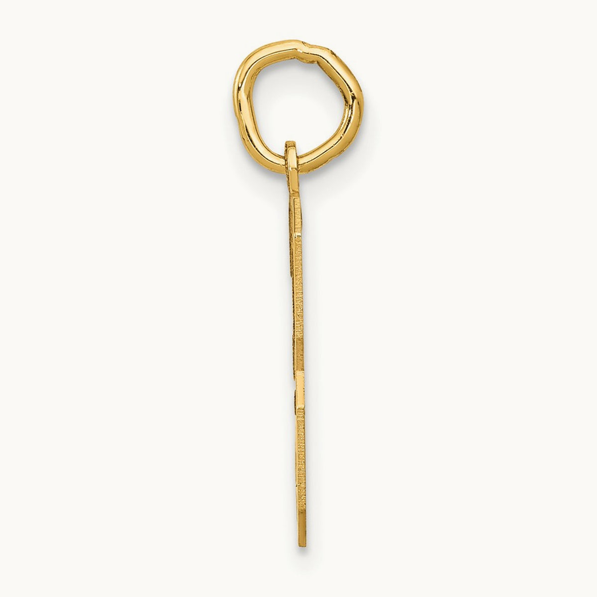 Medium Satin Number 3 Charm — 14K Yellow Gold