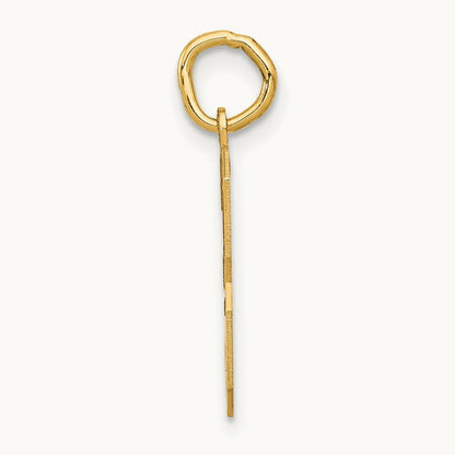 Medium Satin Number 3 Charm — 14K Yellow Gold