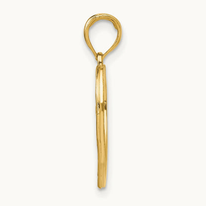 w/Rhodium Hope In Heart w/Flowers Charm, 14K