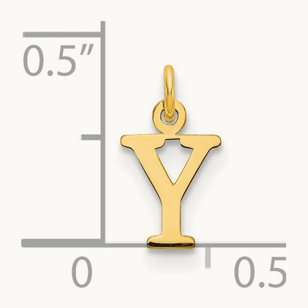 Cutout Letter Y Initial Pendant, 14K Yellow Gold
