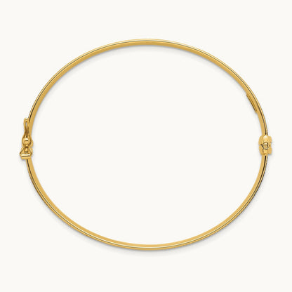 Polished Brushed and Textured Hinged Bangle, 14K