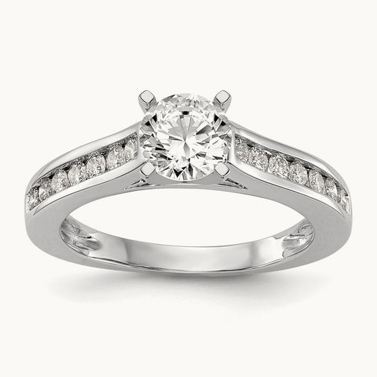 Semi-Mount Peg Set Engagement Ring, 0.25-0.50 ct tw Lab-Grown Diamond