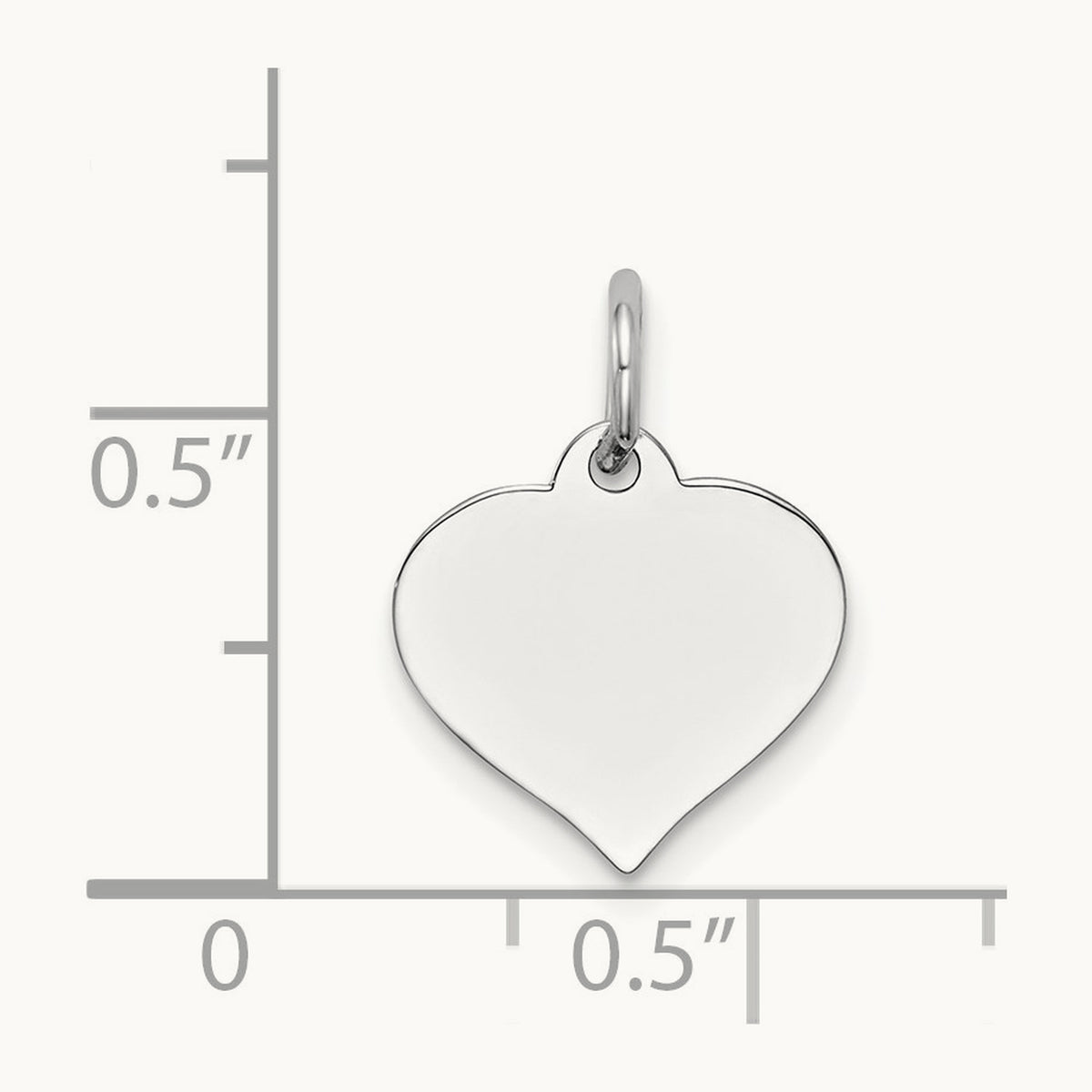 Heart Disc Charm, 14K White Gold