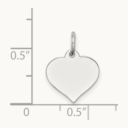 Heart Disc Charm, 14K White Gold