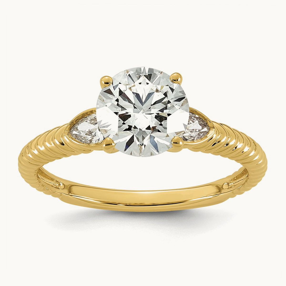 Round Center Engagement Ring, 1.75-3.00 ct tw Lab-Grown Diamond