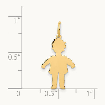 Plain Polished Small Boy Charm, 14K