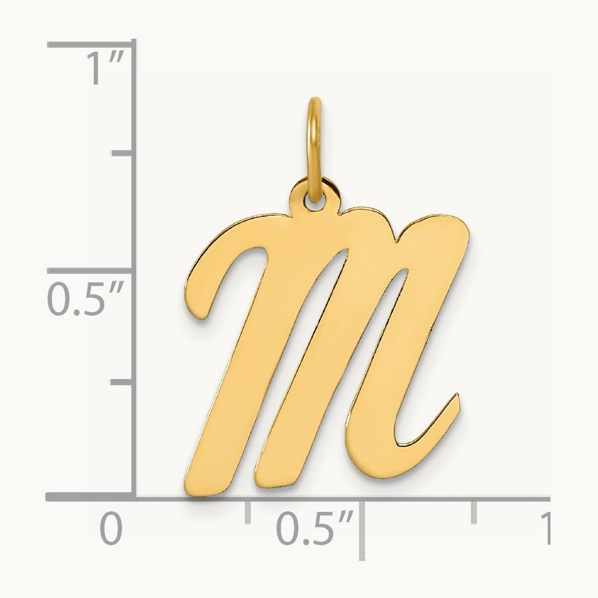 Large Script Initial Charm — 14K Yellow Gold, M