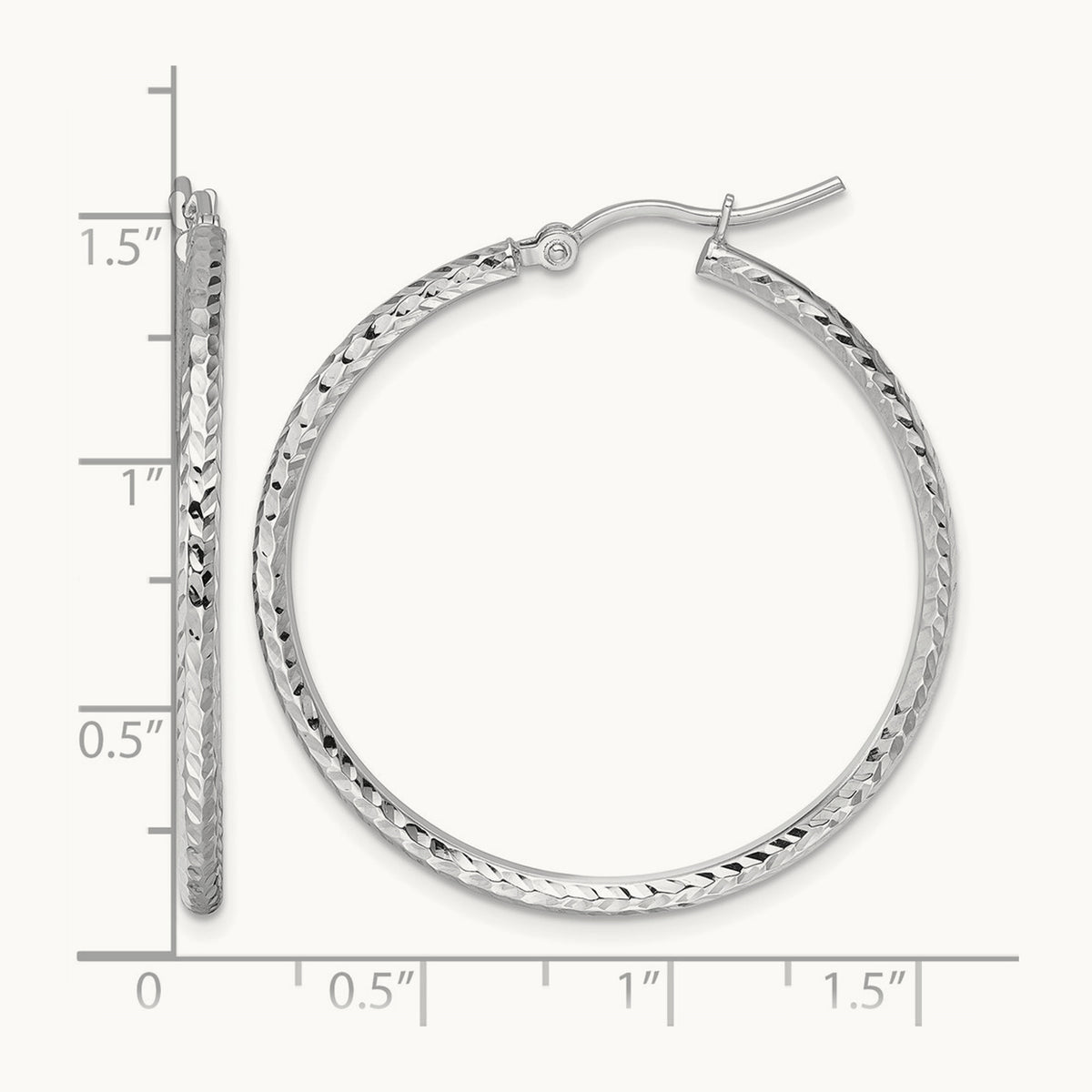 Diamond-cut Round Tube Hoop Earrings, 2mm — Leslie's