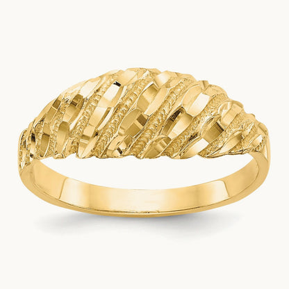 Diamond Cut Dome Ring, 14K
