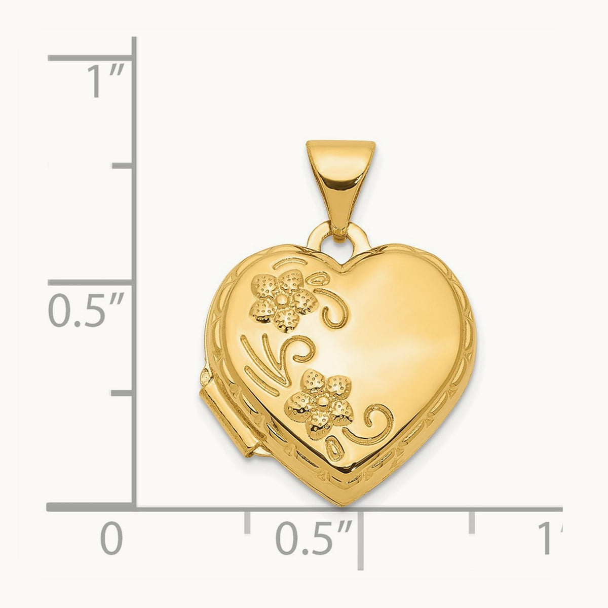Reversible Floral Love You Always Heart Locket, 14K