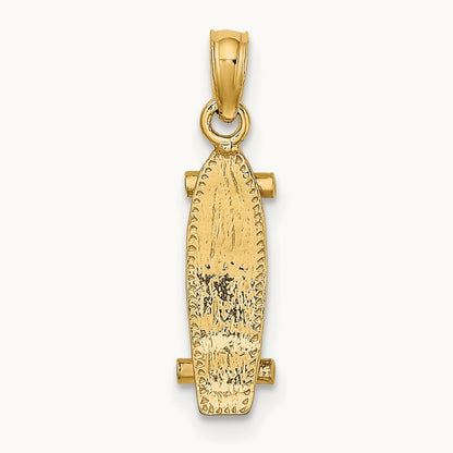3-D Skate Board Charm, 14K