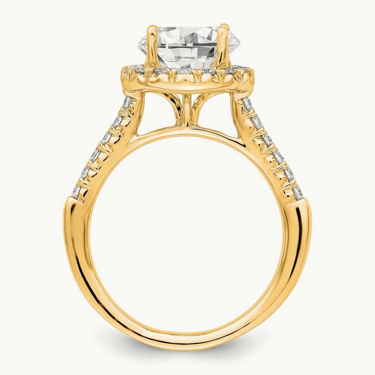 Semi-Mount Engagement Ring, 0.25-0.50 ct tw Lab-Grown Diamond — 1/2 ct (holds 2 ct center) · VS/SI (Great), 14K Yellow Gold