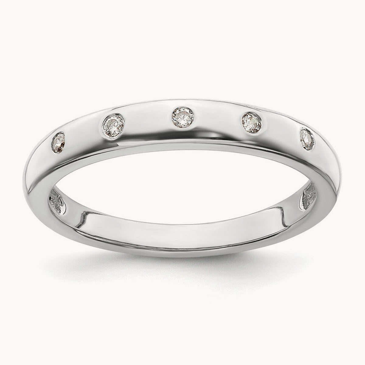 5-stone Diamond Ring — 14K White Gold, 7