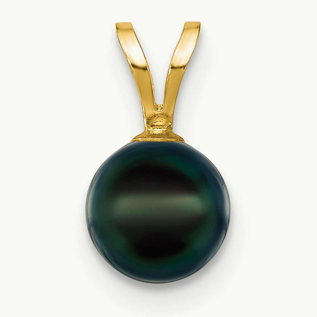 6- Black Saltwater Akoya Cultured Pearl Pendant, 7mm, 14K Gold