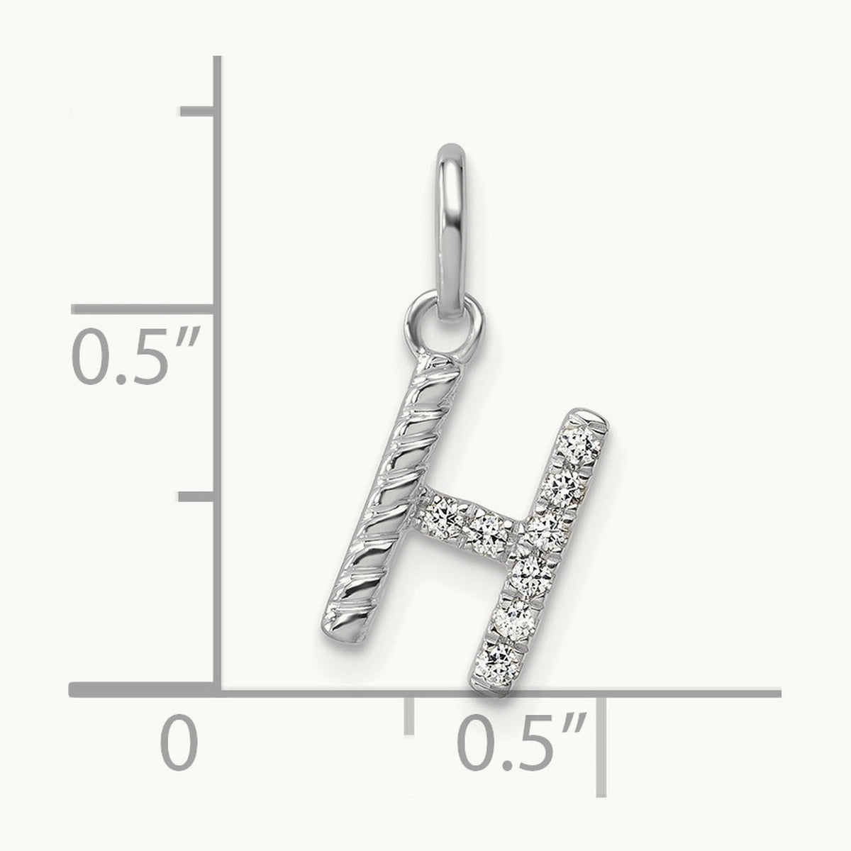 Twisted Diamond Charm — 14K White Gold, H
