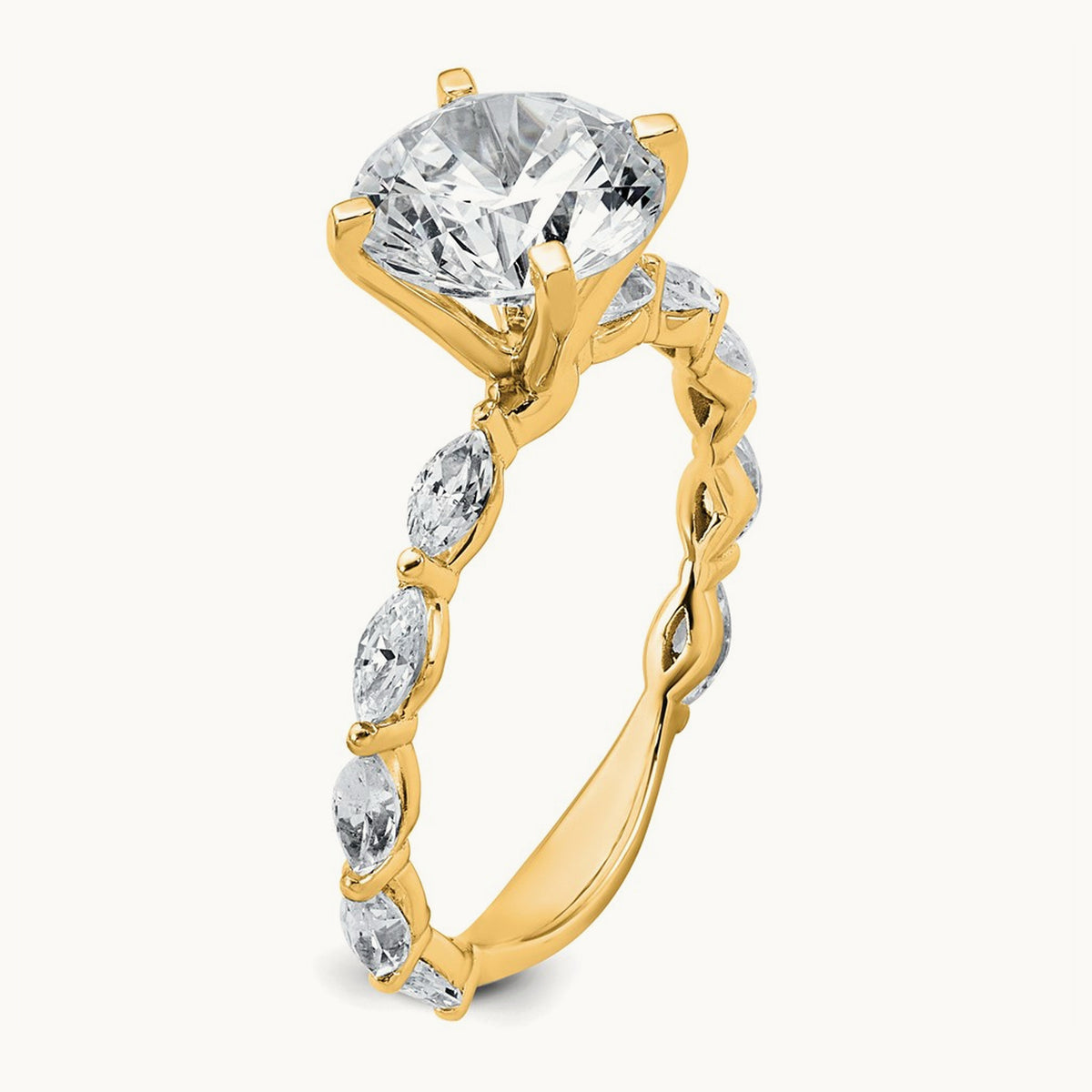 Round Semi-Mount Engagement Ring — 14K Yellow Gold, 7