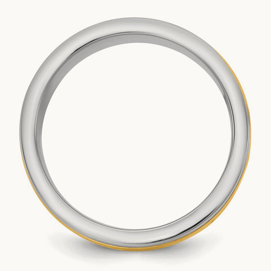 W/Y Milgrain Wedding Band, 8mm, 14K Two-tone
