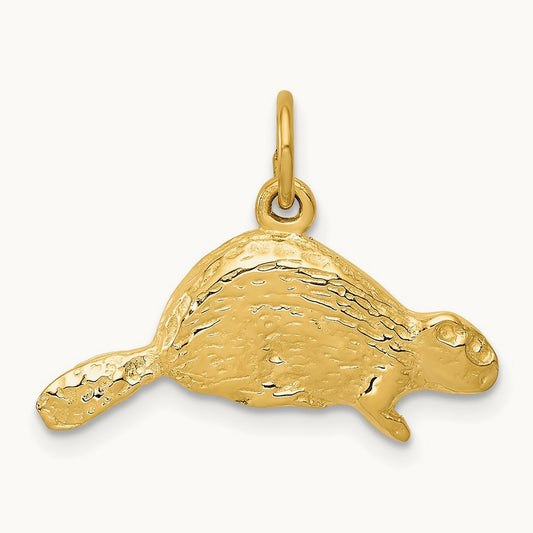 Beaver Charm, 14K