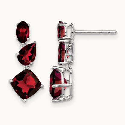 Garnet Dangle Earrings — photo set