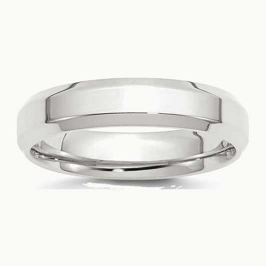 Sterling Silver 5mm Beveled Edge Band