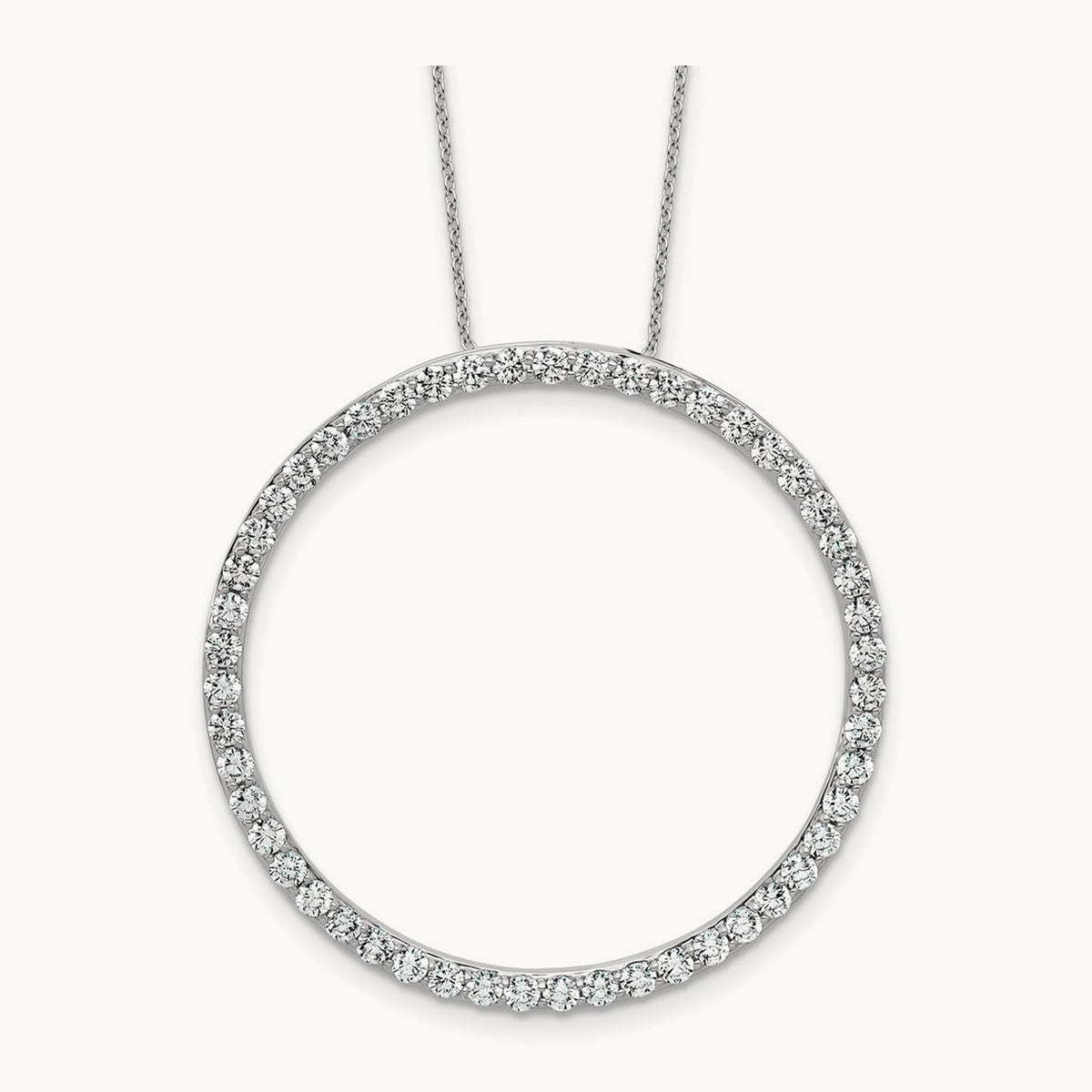 Circle Slide Necklace, 1-3 ct Lab-Grown Diamond — 14K White Gold