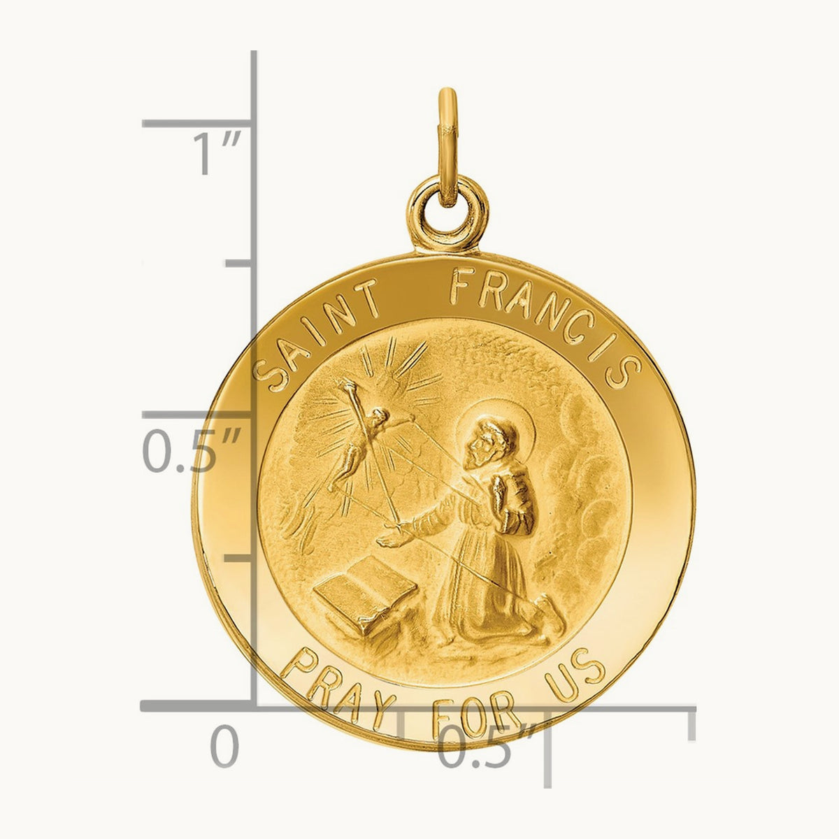 Saint Francis Medal Pendant, 14K