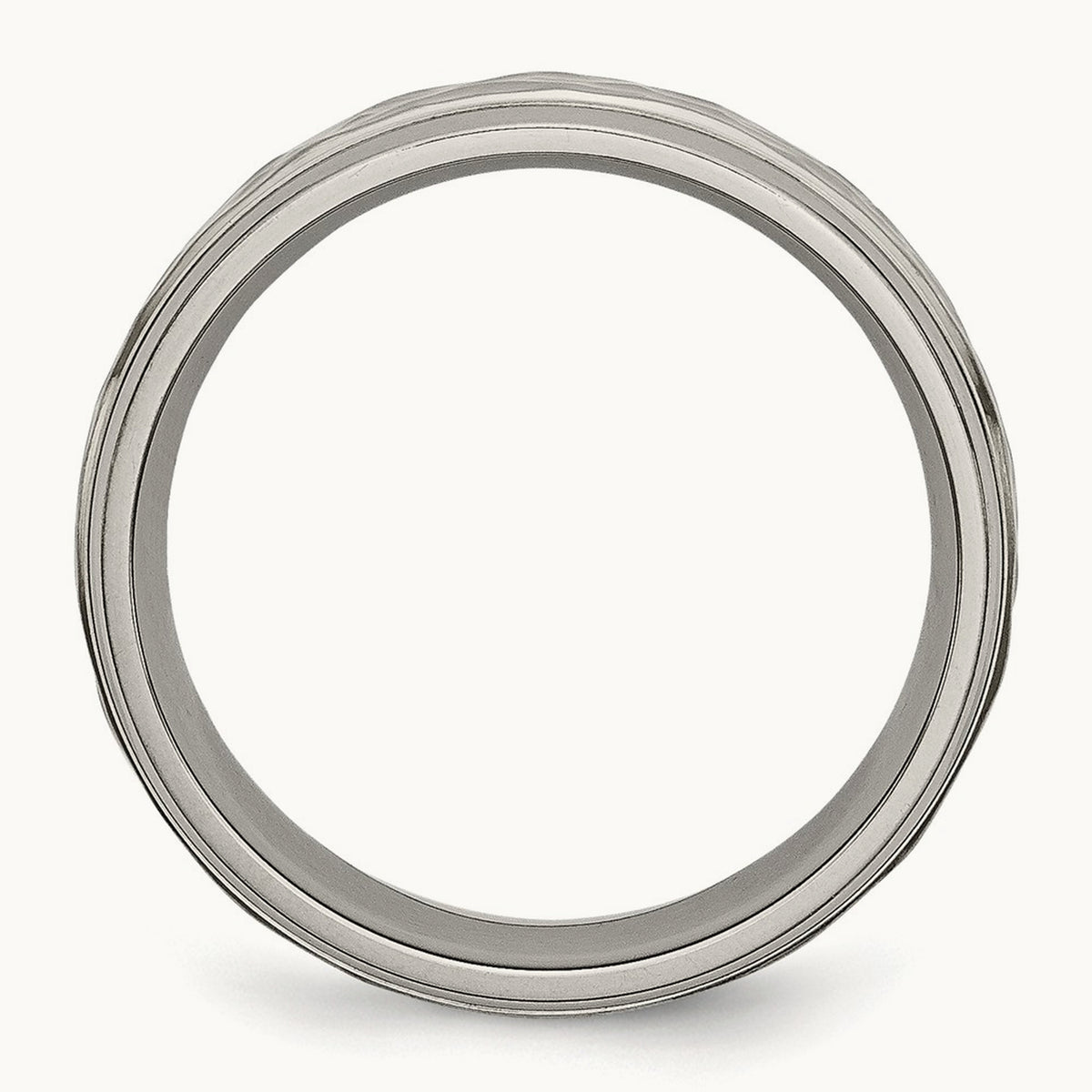 Polished and Hammered Grooved Edge Band — photo set