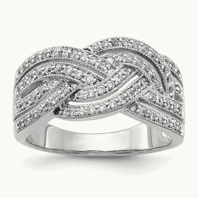 Woven Diamond Ring, 14K White Gold