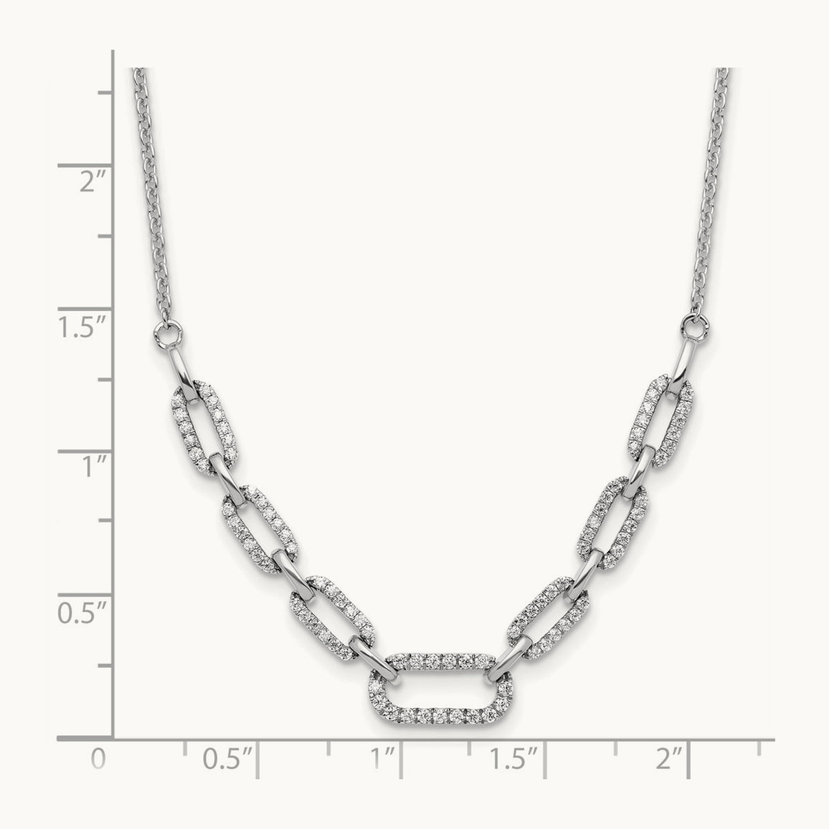 Fashion Link Necklace, 0.50 ct tw Lab-Grown Diamond — 14K White Gold