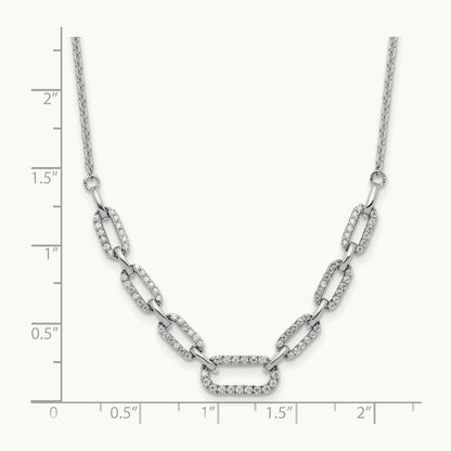 Fashion Link Necklace, 0.50 ct tw Lab-Grown Diamond — 14K White Gold